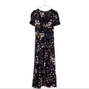 Madewell floral print wrap front midi dress